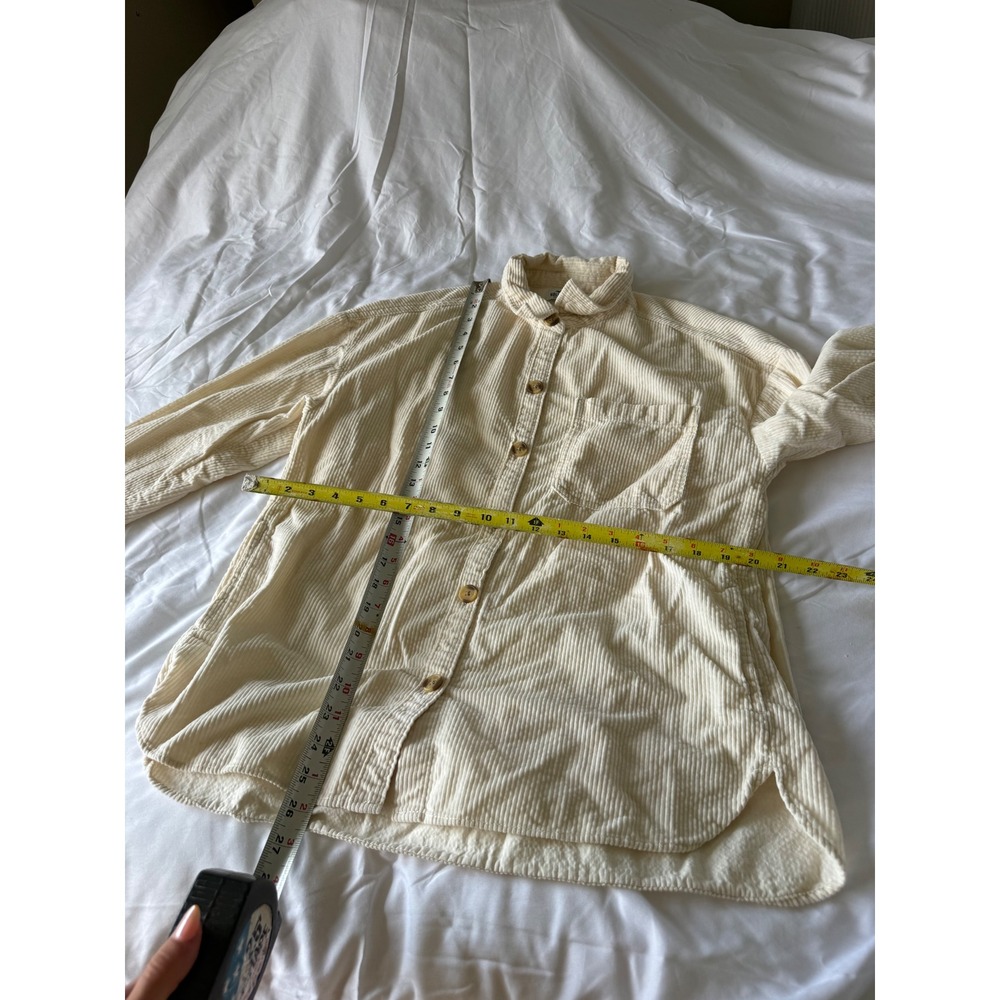 Hollister Womens Cream Corduroy Button Down Shirt Oversized Long Sleeve Small - Picture 5 of 10